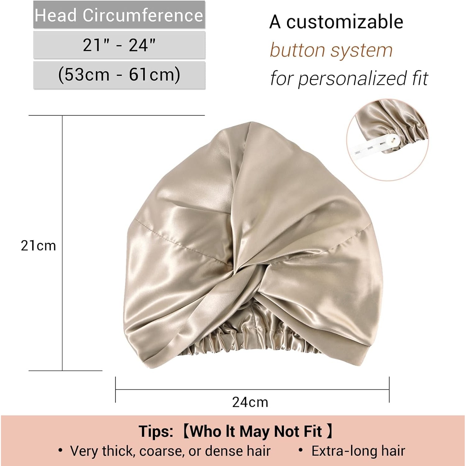 Caramel 22 Momme Double Layer Silk Bonnet with Matching Scrunchie