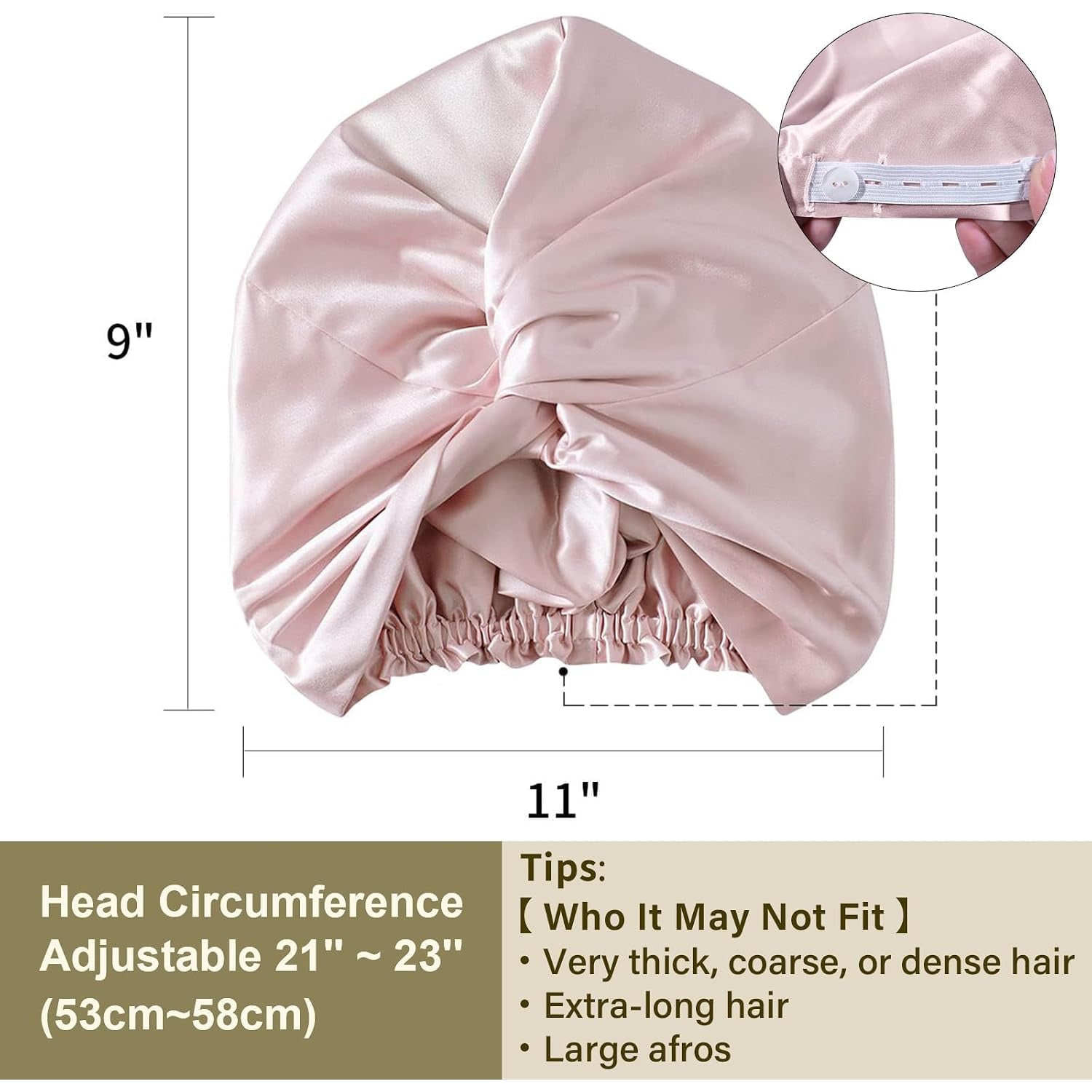 Light Plum 22 Momme Pleated Silk Sleep Cap
