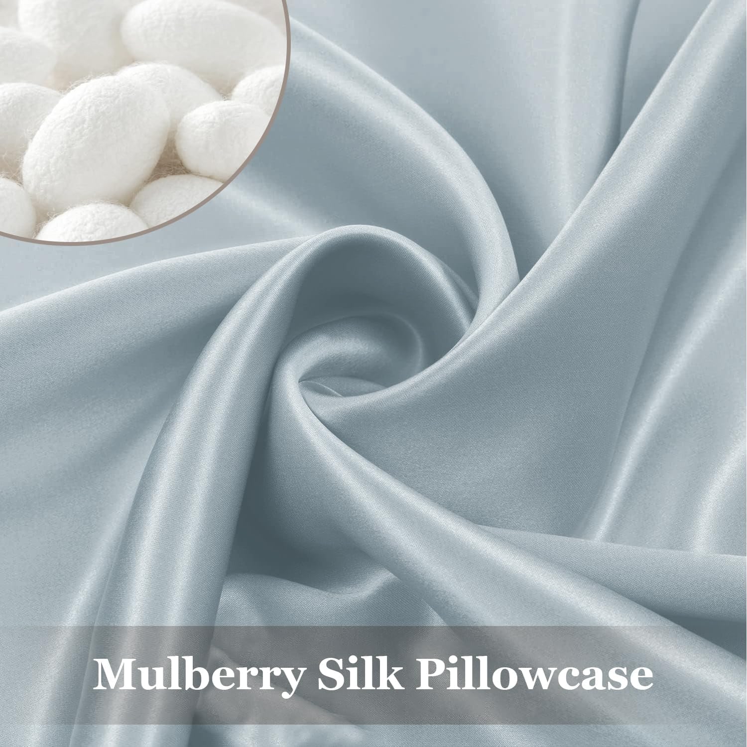 Silver Grey 23 Momme Mulberry Silk Pillowcase 50 x 70 cm: image 2