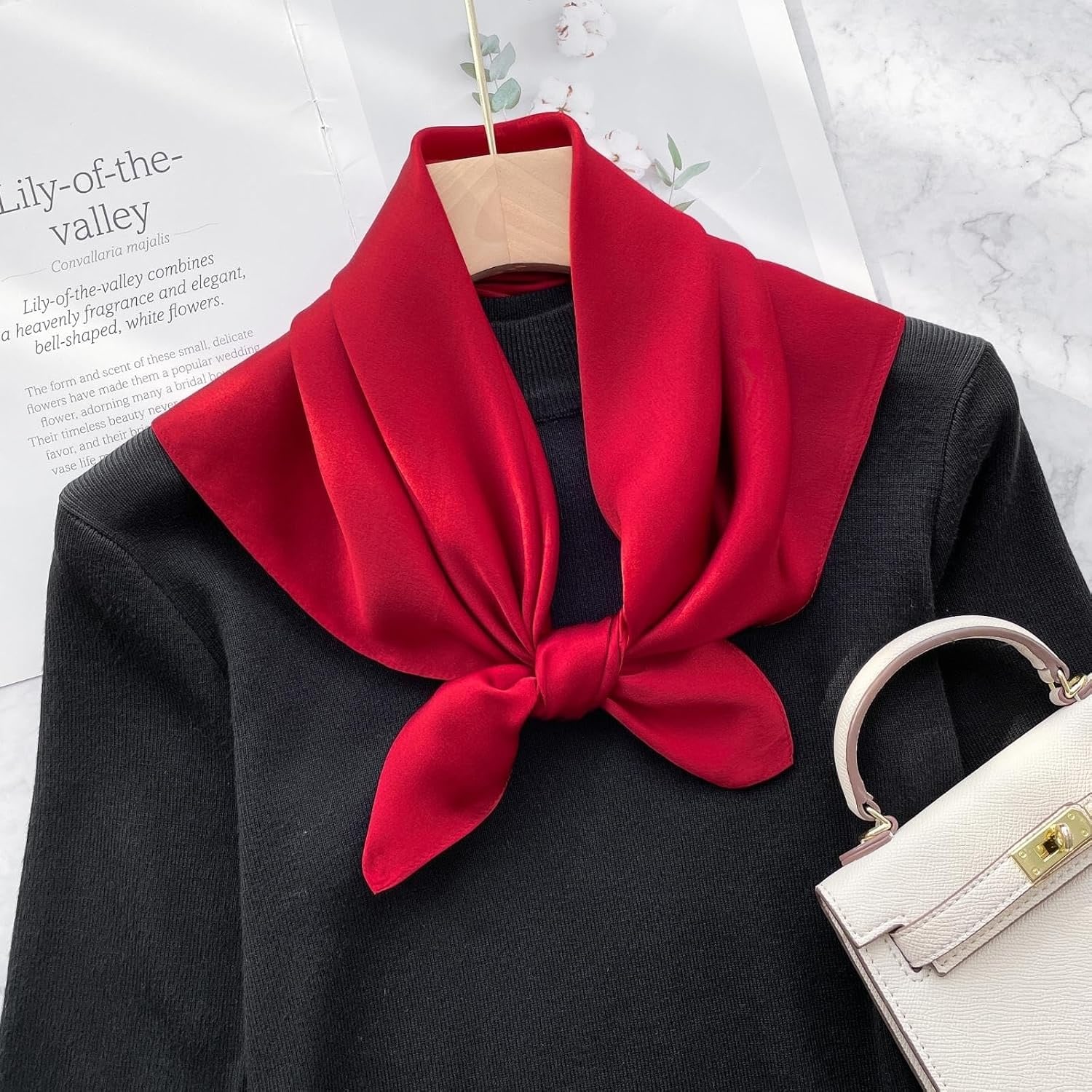 Burgundy Plain Silk Square Scarf 68cm
