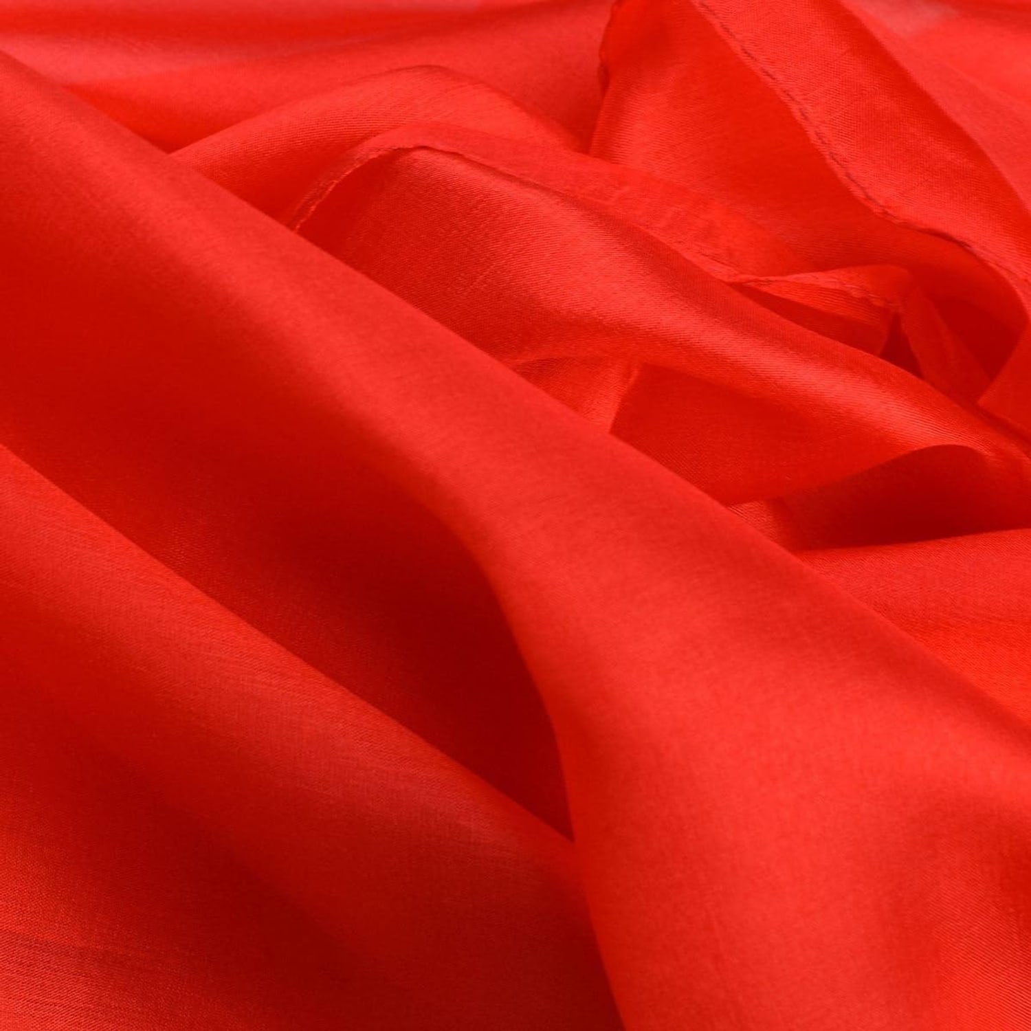 Red Plain Silk Square Scarf 55 cm