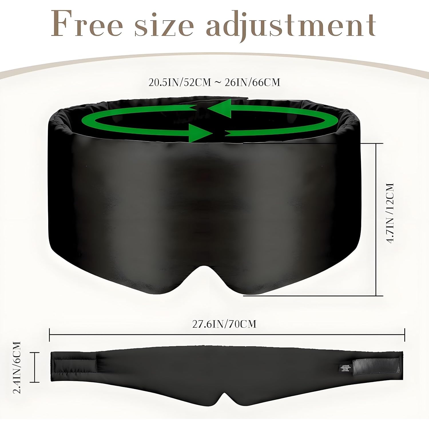 Black 19 Momme Large Silk Sleep Mask: image 2