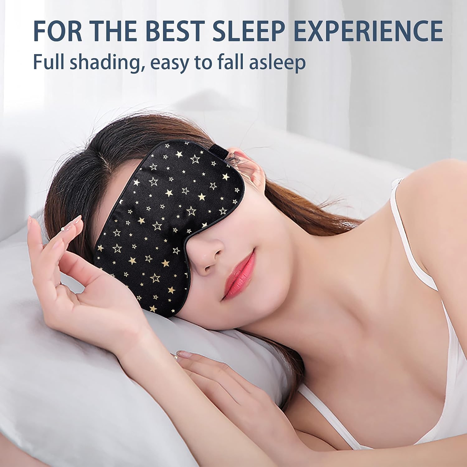 Gold Star Print Mulberry Silk Sleep Mask