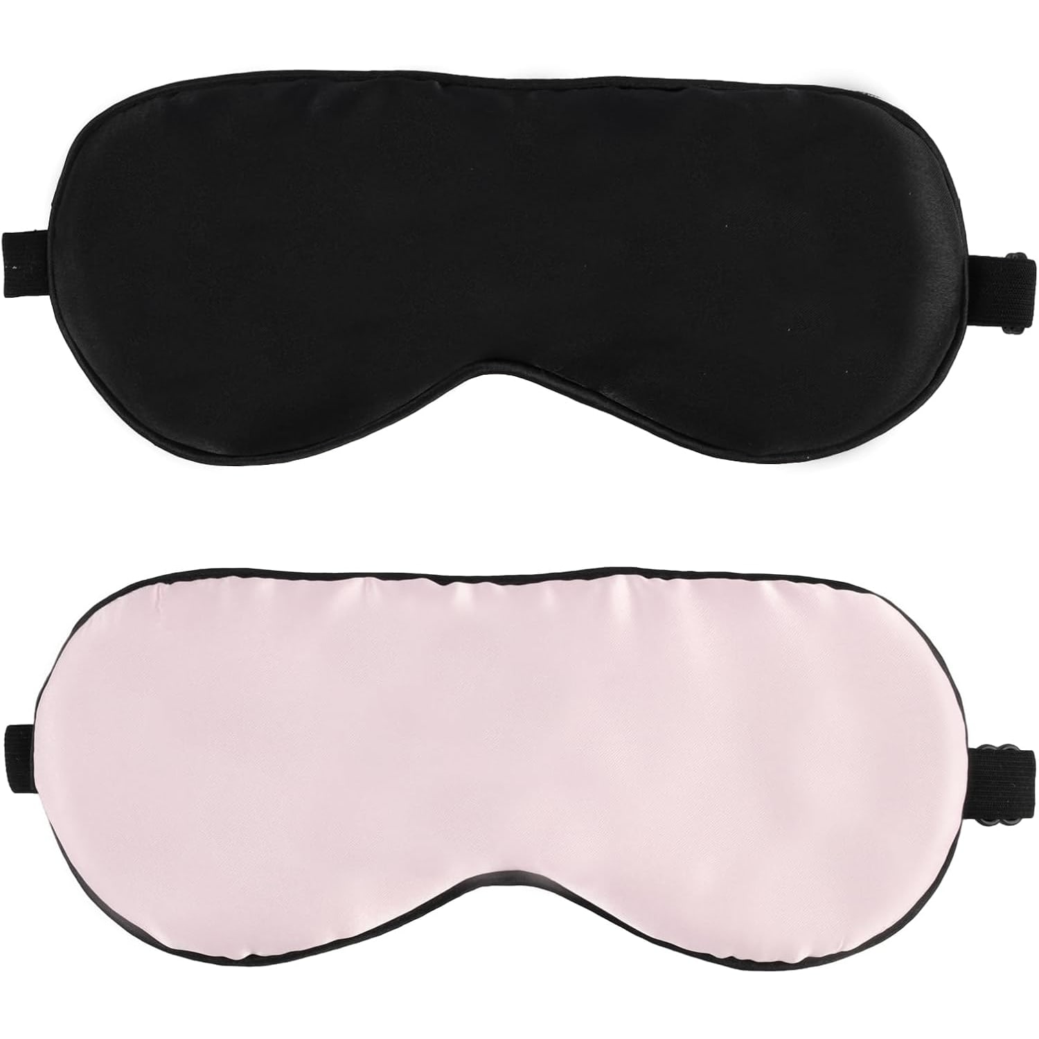 Mulberry Silk Sleep Mask 2 Pack, Black and Peach Pink